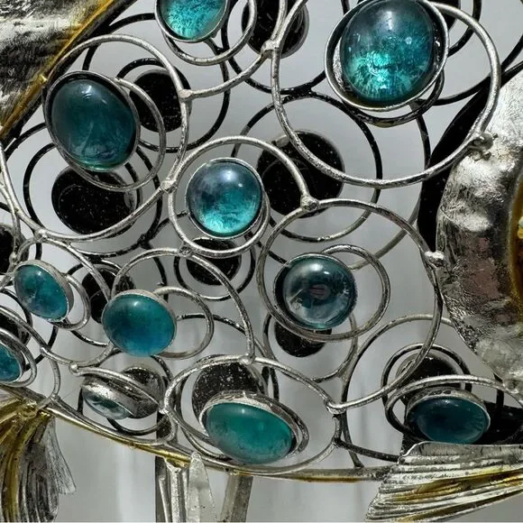 Fish Metallic Glass Statue Figure Metal Abstract 16 ½” Tall & Wide - Picture 5 of 8